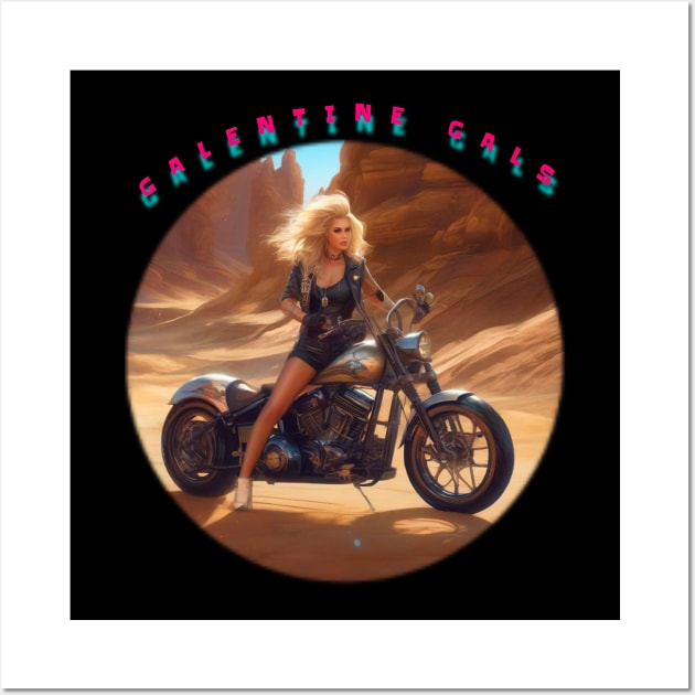 Galentine gal on a motorcycle Wall Art by sailorsam1805